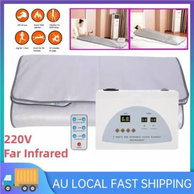 Far Infrared Fir Sauna Blanket Slimming Waterproof Detox Spa Body Shaping Remote