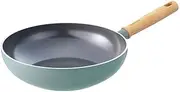 Mayflower Green Pan Wok Pan, 11.0 inches (28 cm), Gas IH Compatible, PFAS Free, Non-Toxic Substances, Ceramic Coating, Non-Sticking, Easy to Remove Dirt
