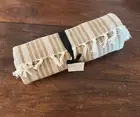 HEARTH & HAND Magnolia Gold Jute/Cotton Stripe Table Runner Tassel 14” x 72” NEW