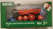 BRIO World 33592 Mighty Red Action Locomotive Battery Operated Toy Train Openbox