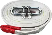 Heavy Duty Tow Strap, Flat Tow Rope 10 Ton, Tow Line Belt with Safety Hook Storage Bag Reflective Stripe, Tow Straps for Trailers Cars Trucks Jeeps Boats (5 M)