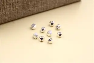 泰國清邁手工銀 925純銀DIY串珠手鏈配件 多面切面隔珠 子弟珠