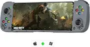 Megadream Mobile Game Controller Gamepad for iPhone iOS Android PC: Works with iPhone 14/13/12/11/X, iPad, Samsung Galaxy, TCL, Tablet, Apex Legends, Call of Duty - Directly Play (Grey)