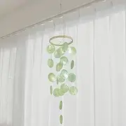 Windchimes Wind Chime for Outside 29 Inch Coastal Seashell Wind Chime with Clear Sounds, Easy Hanging Nautical Windchime for Porch, Patio or Garden Decoration Green