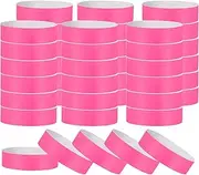 uxcell Paper Wristbands for Events, 200 Pack Neon Party Wrist Bands, Colored Waterproof Concert Identification Wristbands Hand Bands for Bar Entrance Admission Fluorescent Pink
