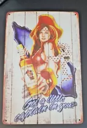 CAPTAIN MORGAN SPICED RUM METAL WALL SIGN, 12"x8" NEW/SEALED.