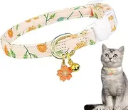 Breakaway Cat Collars,Flower Pendant Kitten Collar with Bell | Adjustable Safety Buckle Cat Collar, Outdoor Pet Collar, Breakaway Collar for Pet Accessories