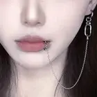 Cool Fake Piercing Lip Clip Earring Punk Chain Linked Earrings Hinged Lip Ri S❤O