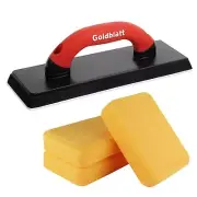 Goldblatt 4" x 12" Grout Float with 3 Pack Sponges for Grout Cleaning - Molde...