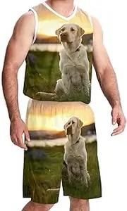 [KQNZT] Basketball Jersey for Men, Basketball Jersey for Women, Men's Lightweight Rec Tanks, Labrador Animal Dog