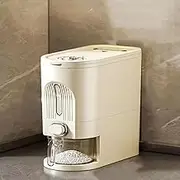Rice Dispenser, Rice Container, Rice Dispenser with Visible Barrel, Large Grain Container Storage with Lid Measuring Cylinder Moisture Proof (Large)