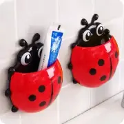 2Pcs Toothbrush Holder Ladybug Shape Suction Cup Creative Toothbrush Rack