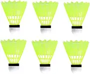 6Pcs Nylon Badminton Shuttlecocks for Outdoor and Indoor Play Durable and Stable for School Fitness and Family Sports Activities Yellow