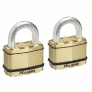 MasterLock M5BTAU - Padlock 50mm Excell Laminated 2 Pack Brass Cover