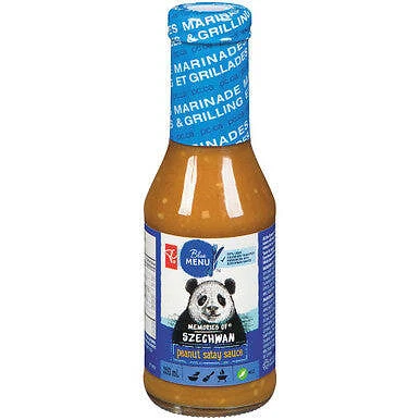 PC MEMORIES OF Szechwan Blue Menu Spicy Peanut Satay Sauce, 350ml/11.8oz.,