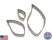 PME Stainless Steel Leaf, Set of 3 Cutters, Standard, Silver