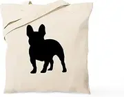 CafePress French Bulldog Silhouette Tote Bag Natural Canvas Tote Bag, Reusable Shopping Bag