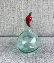 Vintage Hand Blown Mexican Glass Chile Pepper Oil Cruet