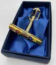 Vintage Goldtone Corkscrew With Millefiori Glass Handle In Gift Box New