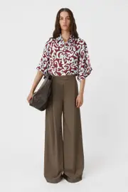 Medici Print Shirt in Red and Ice Blue Print - CAMILLA AND MARC® C&M
