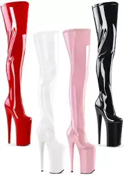 Pleaser 10 Inch Heel, 6 1/4 Inch Platform Crotch Boot, Side Zip