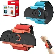 Semaiki Wrist Band for Nintendo Switch 2 Joycons,Elastic Strap Nintendo Switch Just-Dance,2 Packs(Red + Blue)