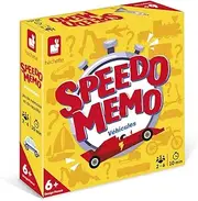 Janod - Speedo Memory Vehicles - Board Game for Children - Memory and Speed Game - Party Game for 2 to 6 Players - 56 Cards - in French - from 6 Years - J02462