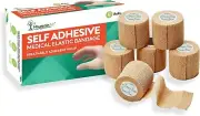6 Rolls Self Adhesive Cohesive Vet Tape Bandage Wrap Elastic Adherent 2"x 5Yards