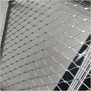 SXEVZOO 304 Stainless Steel Rope Net, Safety Mesh for Balcony, 8cm/1,5mm Flexible Rope Railing Netting, Boundary Fence, Impact Resistant Animal Barrier(1.5x5m)