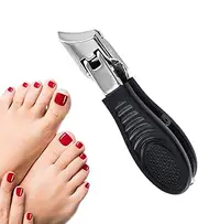 Side Nail Clippers,Stainless Steel Angled Toe & Fingernail Clipper | Trimming Tool, Anti-Splash, Heavy Duty Cutter With Wide Jaw Opening For Men Women