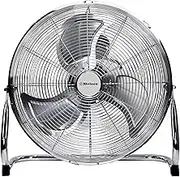 Metal floor fan 18" High velocity chrome gym free stand fan cooling fan industrial fan 3 speed desk fan table fan sturdy housing high airflow powerful (18Inch)