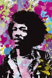 Jimi Hendrix - UK 2008 "Paint Splatter" Poster - Official Licensed Rolled Sealed