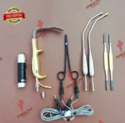 Ferriera Retractor Fiber Optic light Source & Bipolar Bi-clamp & TC Nasal Rasp
