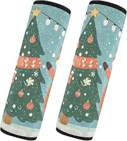 GAIREG Cute Christmas Snowman Fox Comfort Seat Belt Cover Seatbelt Shoulder Pads for Adults