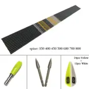 Carbon Arrows Shaft V1 V3 Vanes Recurve Bow LongBow Hunting Shooting 12Set