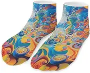 [QMNVBDS] Clock And Hourglass Socks Ankle Length Socks Casual Short Socks for Women Men Low Cut Sports Socks Running Socks No Show Socks Ankle Socks Athletic Socks Workout Socks, Style, One Size, Style