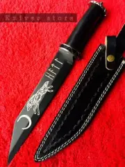 Handmade seax knife, hand forged Viking knife, fixed blade knife with cover