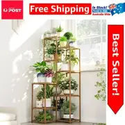 54.7" Tall Corner Plant Stand – 6-Level Wood Shelf for Indoor & Outdoor Plants