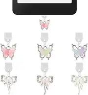 Butterfly Dust Plug Charm for Kindle Paperwhite 2021 Released,Type C/USB C Dust Plug,Set of 6