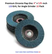 Premium Zirconia Flap Disc 4" x 5/8-Inch, 120 Grit, for Angle Grinder 10Pack
