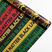 Dtiafu Black History Wrapping Paper Roll - African American Gift Wrapping Paper for Girls Boys Birthday Baby Shower Holiday Spring Party Thick Gift Wrap Total 28.5sq.ft