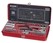 Sidchrome 38-PIECE METRIC/AF SOCKET SET SCMT19105 1/4″ & 3/8″ Drive *Aust Brand