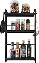Lucky Thin Stove Horizontal Rack, Seasoning Rack, 3 Tiers, Width 13.8 inches (35 cm), Includes Hooks, Stove Gap Rack, Kitchen Storage Rack, Condiment Shelf, Kitchen Shelf, Rack