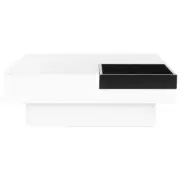 SAFAVIEH Coffee Table 11.8" H X 35.4" L, Square Wood Frame Material In White