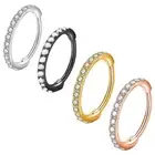Helix Nose Ring Septum Piercing Segment Daith CZ Crystal Hoop Small Nose Ring