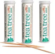 Xero Picks Tea Tree - Infused Flavored Toothpicks For Long Lasting Fresh Breath & Dry Mouth Prevention - 60 Picks - 3 Pack - Citrus