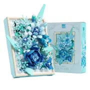 Flowers Building Set, Roses Plants Picture Frame, Botanical Collection Wall Art Home Office Decor, Ideas Gift Building Toy for Boys Girls