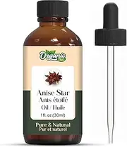 Organic Zing Anise Star (Illicium Verum) Oil | Pure & Natural Essential Oil for Skincare, Hair Care & Massage - 30ml/1.01fl oz