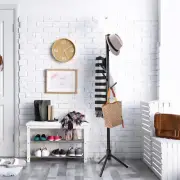 ZOBER Coat Rack Freestanding - Wooden 6 Hanger Clothing Rack with Modern Hooks