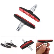 (Red)1 Pair Bicycle Cycling Mountain Bike V Brake Holder Pads Shoes Rubber EC